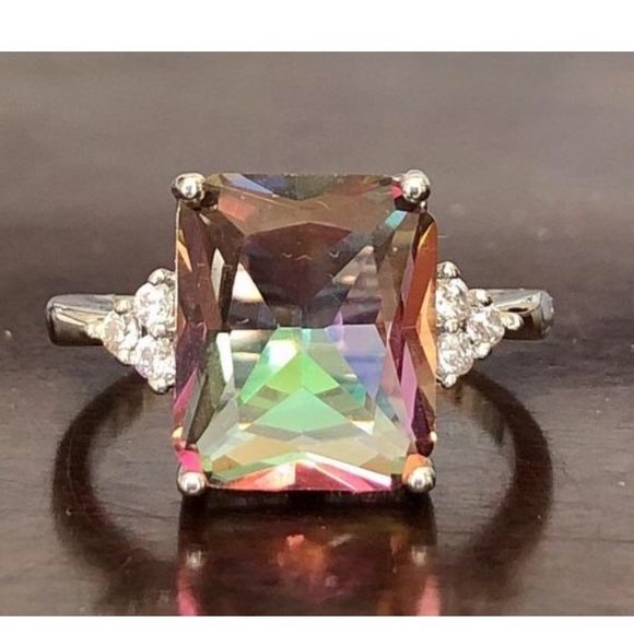 Jewelry - Rainbow Mystic Topaz CZ 925 Ring Size 8 1/4